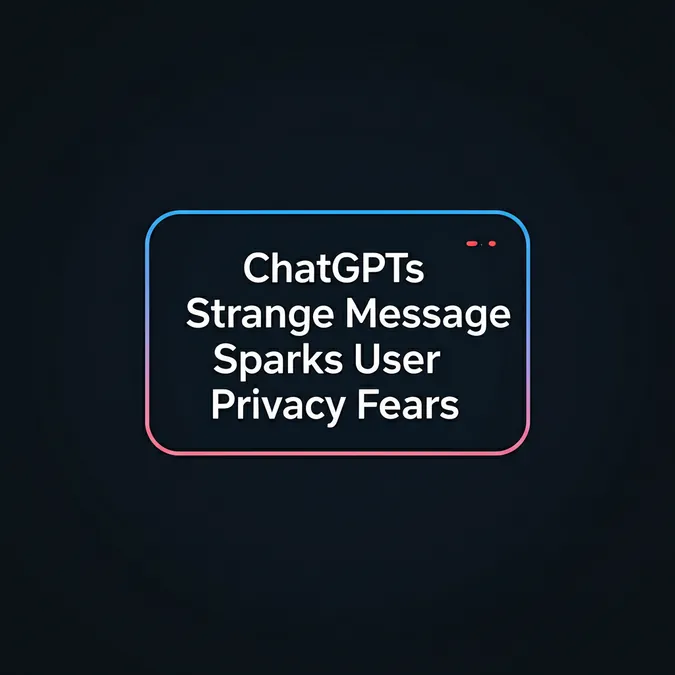 ChatGPTs Strange Message Sparks User Privacy Fears