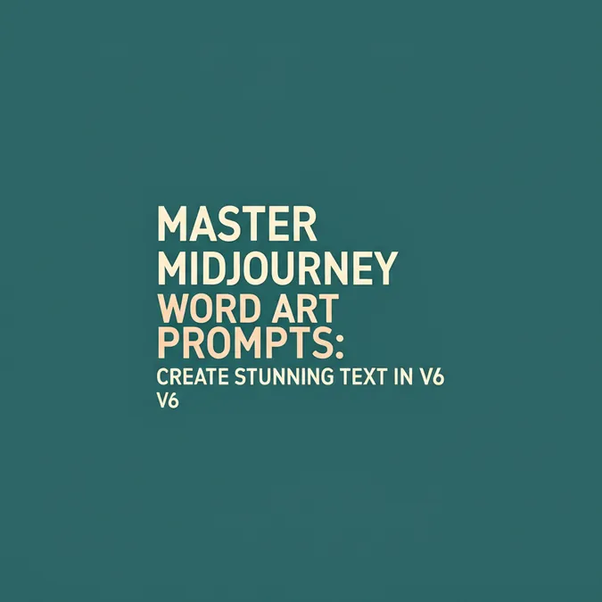 Master Midjourney Word Art Prompts: Create Stunning Text in V6