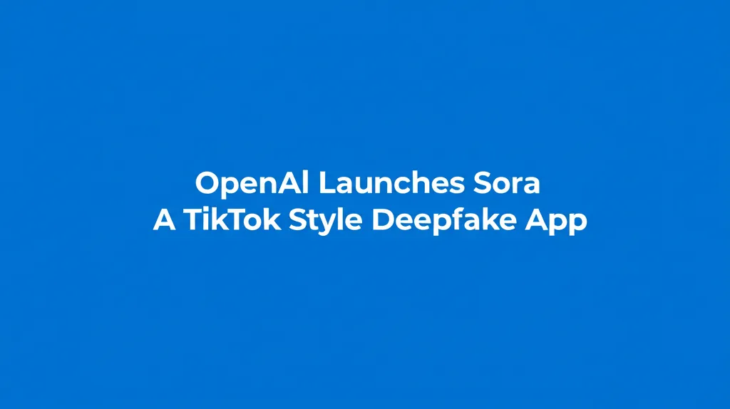 OpenAI Launches Sora A TikTok Style Deepfake App
