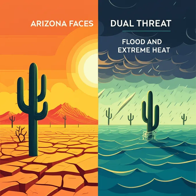 Arizona Faces Dual Threat Flood And Extreme Heat