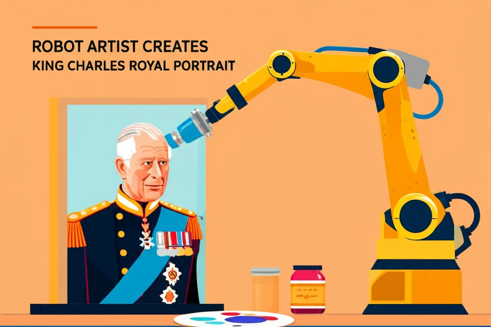 Robot Artist Creates King Charles Royal Portrait