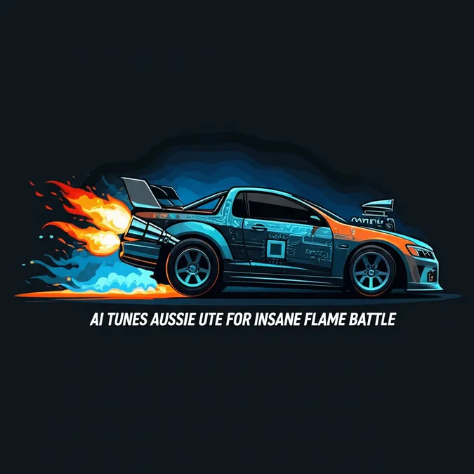 AI Tunes Aussie Ute For Insane Flame Battle